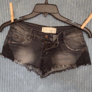 True Gypsy Black Denim Jean Cut Off Shorts Size 0